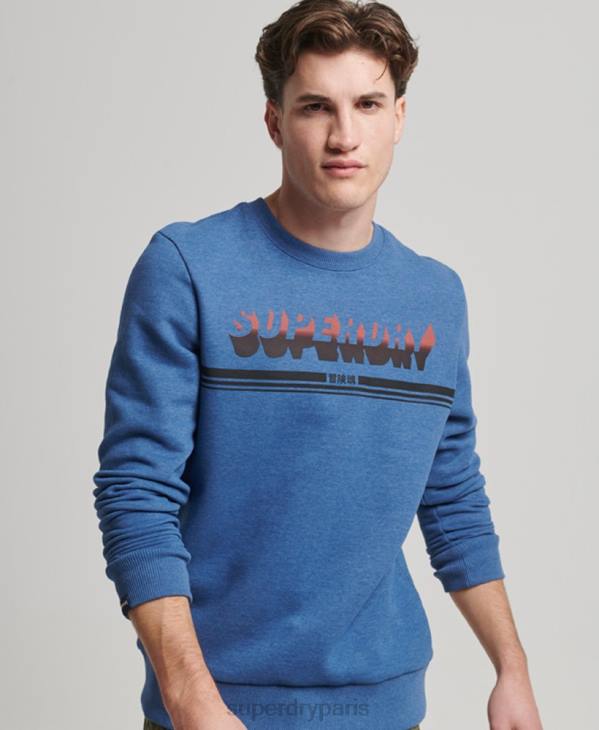 Superdry Hommes équipage d'ombre vintage D64Z579 vêtements marine
