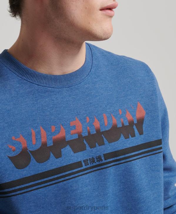Superdry Hommes équipage d'ombre vintage D64Z579 vêtements marine
