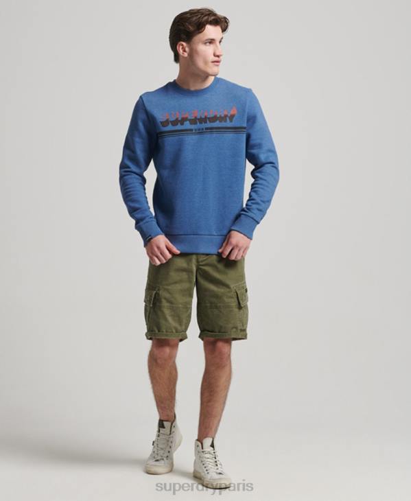 Superdry Hommes équipage d'ombre vintage D64Z579 vêtements marine