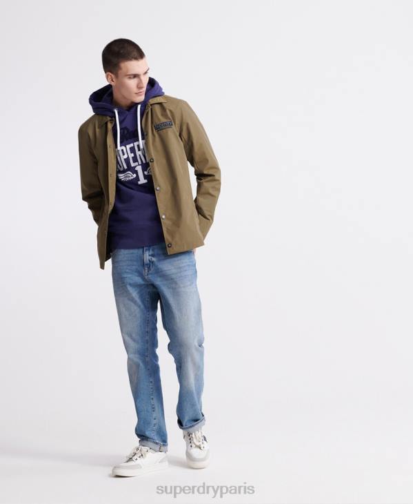 Superdry Hommes super 1 sweat à capuche fluo classique D64Z901 vêtements violet