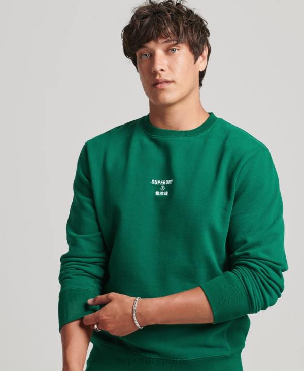 Superdry Hommes sweat ample à logo brodé D64Z877 vêtements vert
