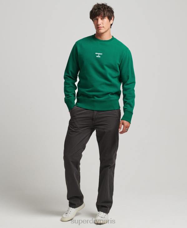 Superdry Hommes sweat ample à logo brodé D64Z877 vêtements vert