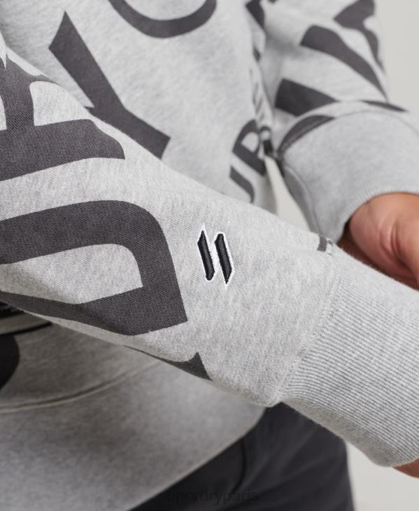 Superdry Hommes sweat ample à logo imprimé sur l'ensemble D64Z741 vêtements gris