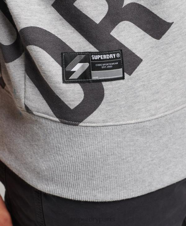 Superdry Hommes sweat ample à logo imprimé sur l'ensemble D64Z741 vêtements gris