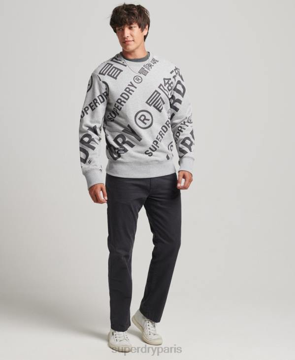 Superdry Hommes sweat ample à logo imprimé sur l'ensemble D64Z741 vêtements gris