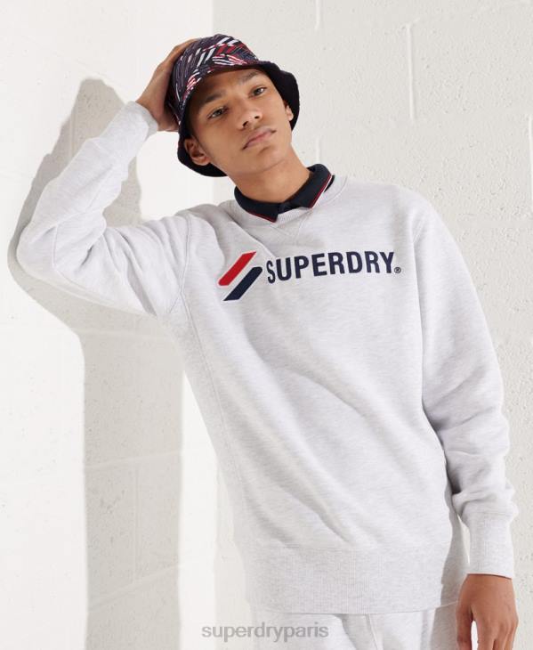 Superdry Hommes sweat à appliqué style sport D64Z5108 vêtements gris clair