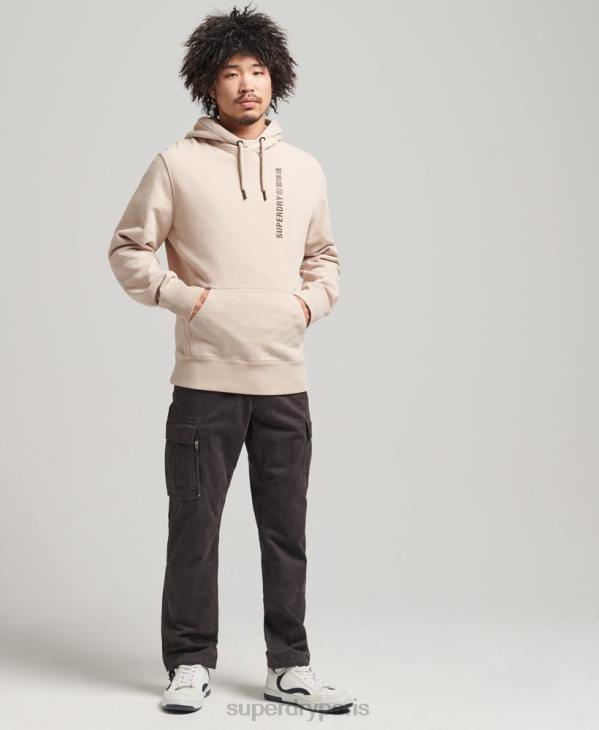 Superdry Hommes sweat à capuche ample code linear D64Z5908 vêtements beige