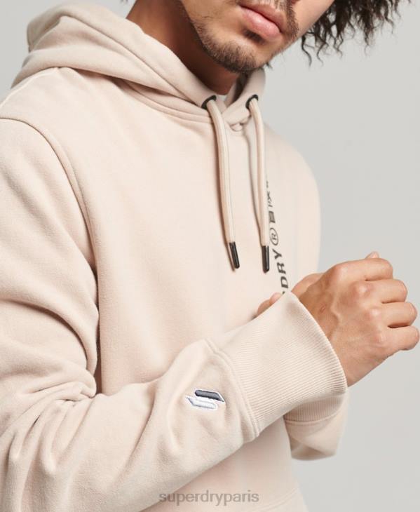 Superdry Hommes sweat à capuche ample code linear D64Z5908 vêtements beige