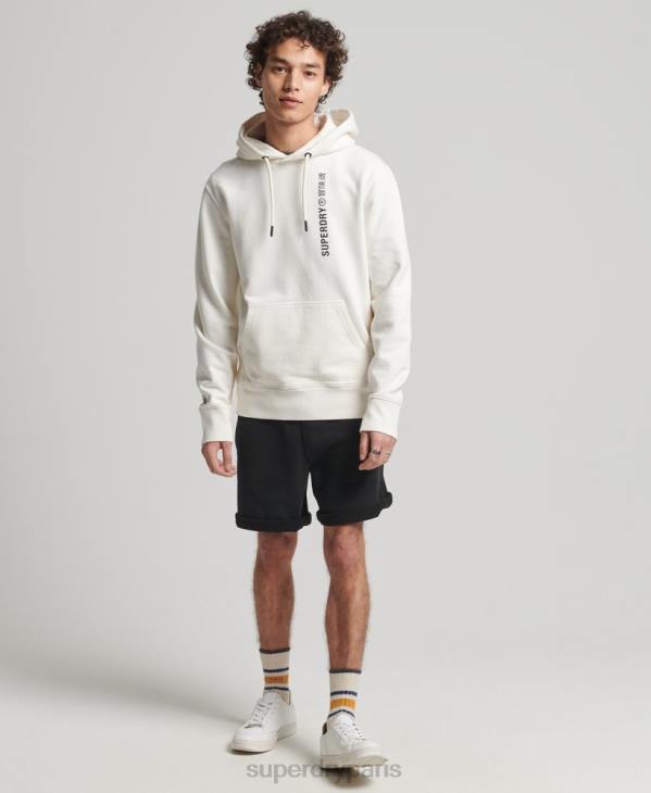 Superdry Hommes sweat à capuche ample code linear D64Z6018 vêtements blanc