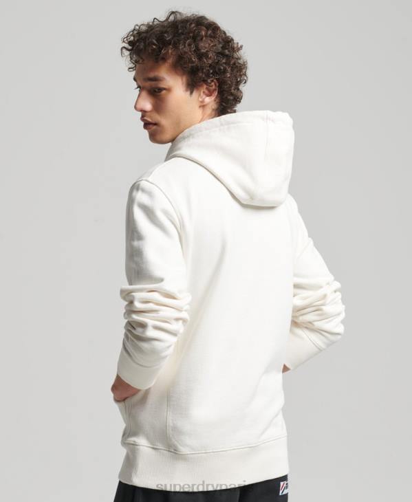 Superdry Hommes sweat à capuche ample code linear D64Z6018 vêtements blanc