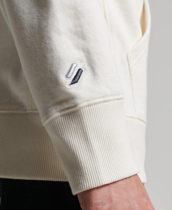 Superdry Hommes sweat à capuche ample code linear D64Z6018 vêtements blanc