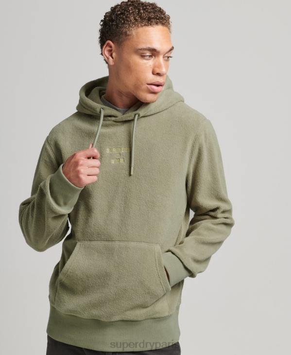 Superdry Hommes sweat à capuche ample en molleton à logo graphique D64Z5012 vêtements kaki