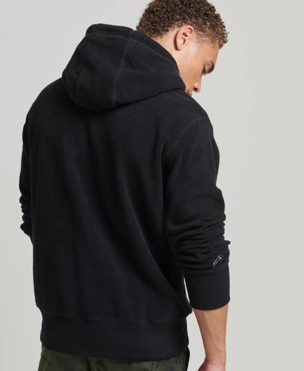 Superdry Hommes sweat à capuche ample en molleton à logo graphique D64Z5031 vêtements noir