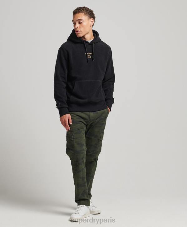 Superdry Hommes sweat à capuche ample en molleton à logo graphique D64Z5031 vêtements noir