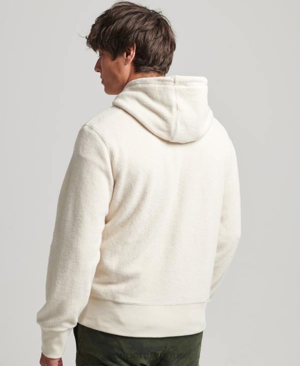 Superdry Hommes sweat à capuche ample en molleton à logo graphique D64Z5221 vêtements crème