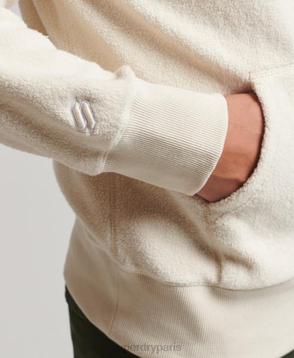 Superdry Hommes sweat à capuche ample en molleton à logo graphique D64Z5221 vêtements crème