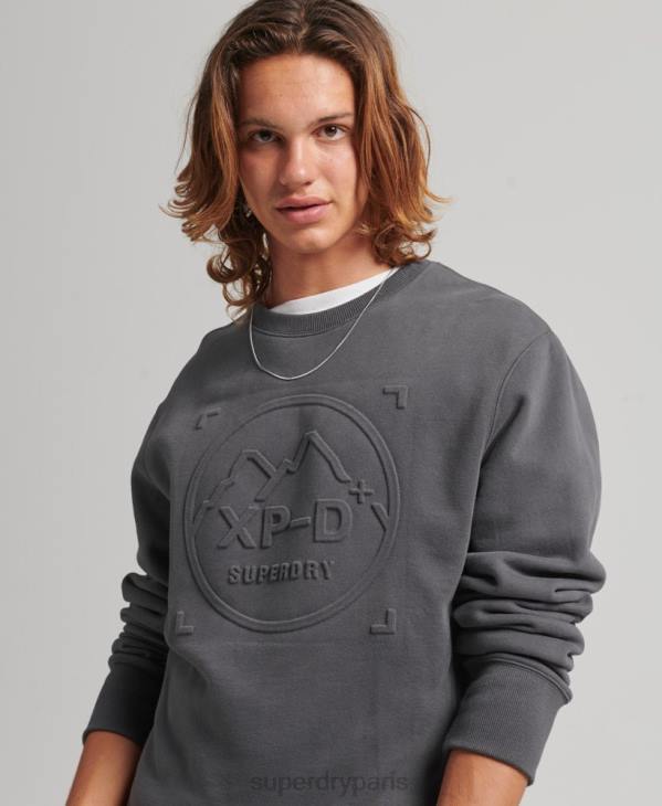 Superdry Hommes sweat à capuche ample expédition D64Z5000 vêtements gris foncé