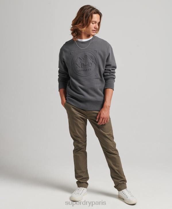 Superdry Hommes sweat à capuche ample expédition D64Z5000 vêtements gris foncé