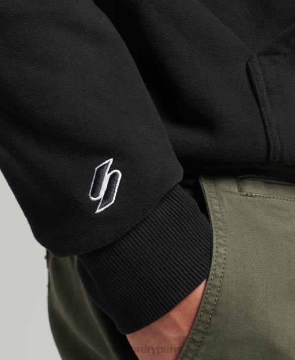 Superdry Hommes sweat à capuche ample à logo imprimé D64Z5084 vêtements noir