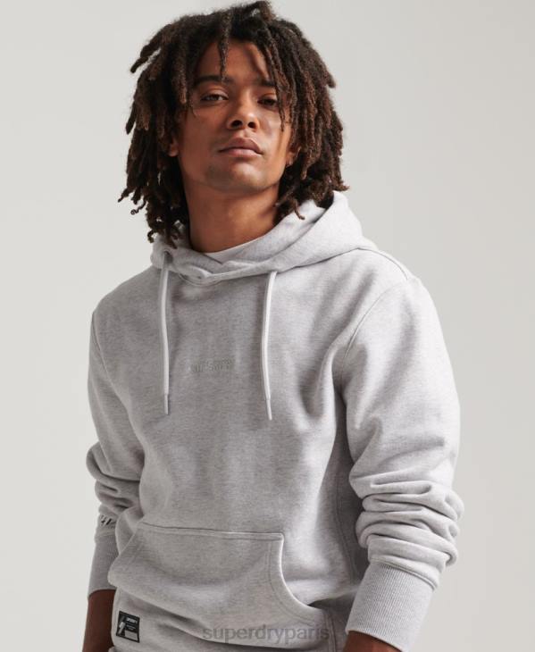 Superdry Hommes sweat à capuche ample à micro logo brodé D64Z5113 vêtements gris