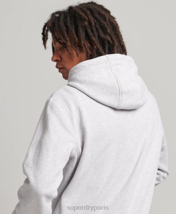 Superdry Hommes sweat à capuche ample à micro logo brodé D64Z5113 vêtements gris
