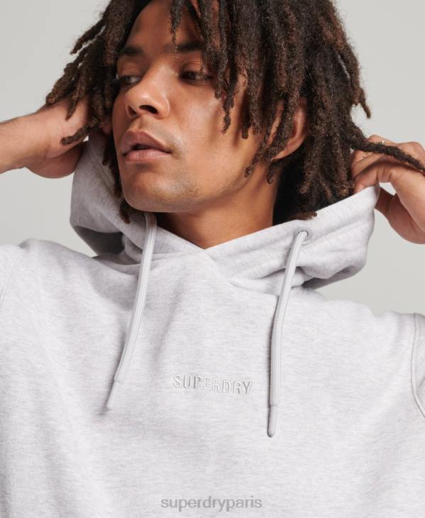 Superdry Hommes sweat à capuche ample à micro logo brodé D64Z5113 vêtements gris