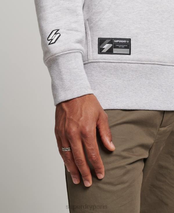 Superdry Hommes sweat à capuche ample à micro logo brodé D64Z5113 vêtements gris
