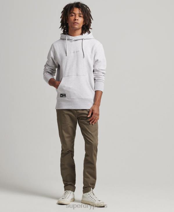 Superdry Hommes sweat à capuche ample à micro logo brodé D64Z5113 vêtements gris