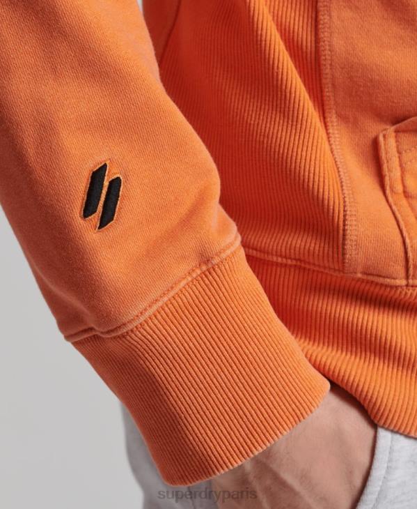 Superdry Hommes sweat à capuche ample teint en pièce avec logo code D64Z5227 vêtements orange
