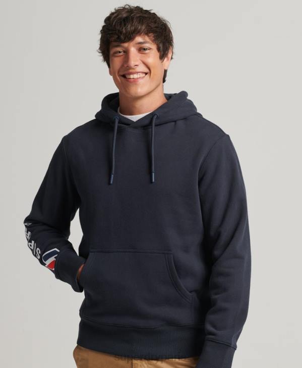 Superdry Hommes sweat à capuche appliqué D64Z583 vêtements marine