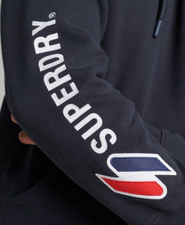 Superdry Hommes sweat à capuche appliqué D64Z583 vêtements marine