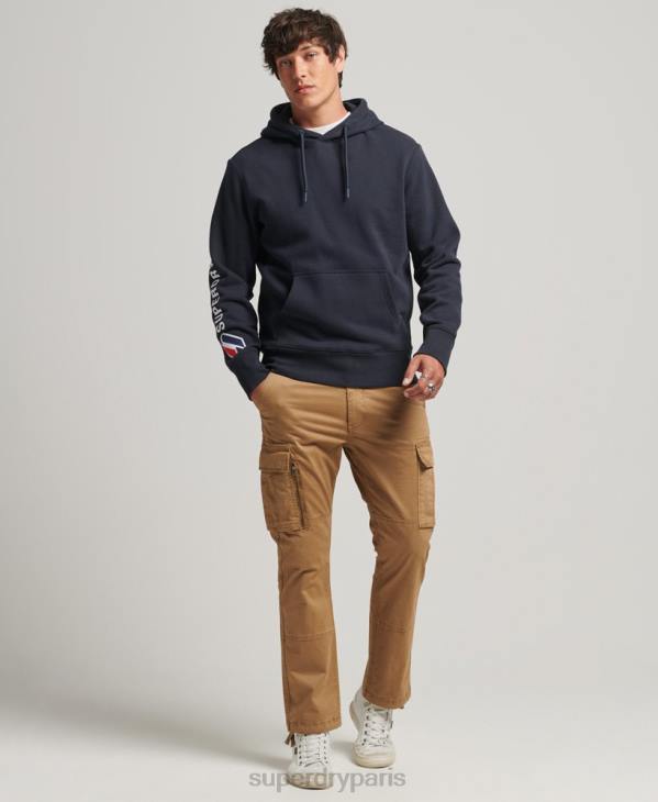 Superdry Hommes sweat à capuche appliqué D64Z583 vêtements marine