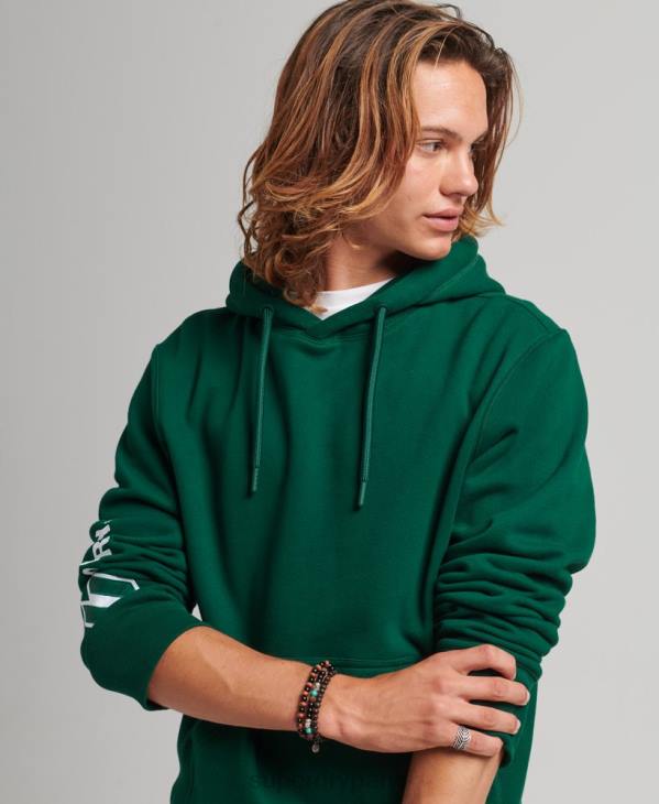 Superdry Hommes sweat à capuche appliqué D64Z623 vêtements vert