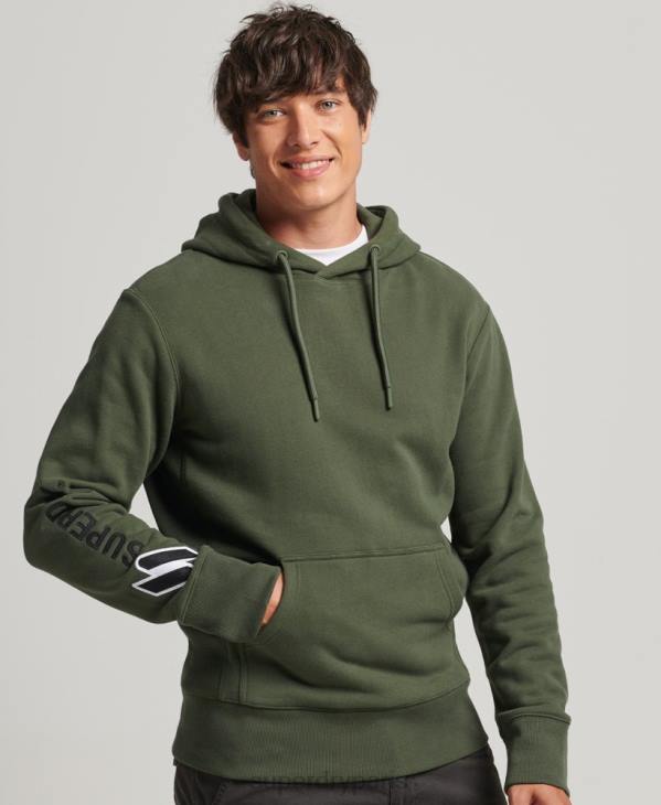 Superdry Hommes sweat à capuche appliqué D64Z654 vêtements kaki