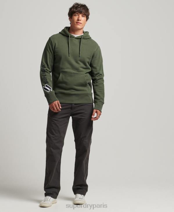 Superdry Hommes sweat à capuche appliqué D64Z654 vêtements kaki