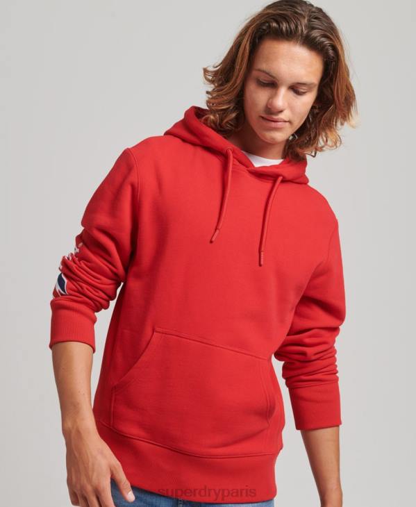 Superdry Hommes sweat à capuche appliqué D64Z655 vêtements rouge