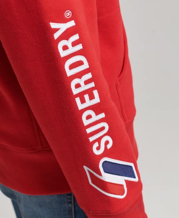 Superdry Hommes sweat à capuche appliqué D64Z655 vêtements rouge