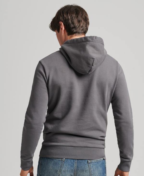 Superdry Hommes sweat à capuche avec inscription du centre-ville vintage D64Z4998 vêtements gris foncé