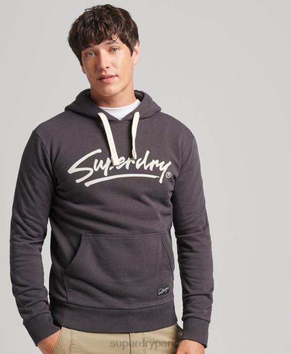 Superdry Hommes sweat à capuche avec inscription du centre-ville vintage D64Z5028 vêtements brun