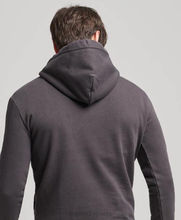 Superdry Hommes sweat à capuche avec inscription du centre-ville vintage D64Z5028 vêtements brun
