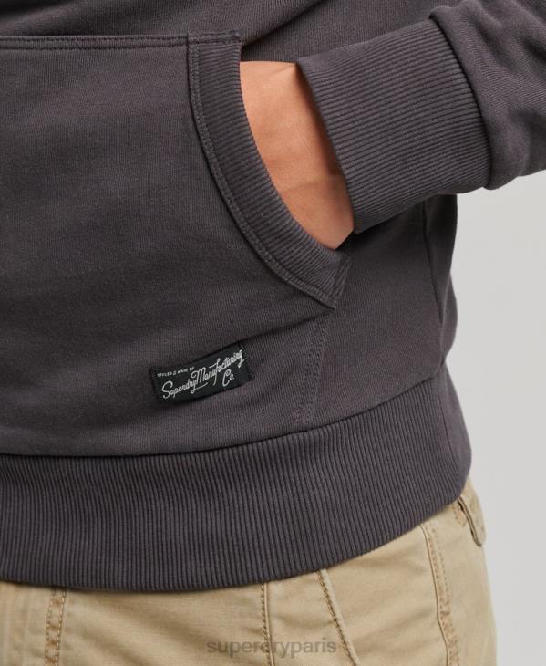 Superdry Hommes sweat à capuche avec inscription du centre-ville vintage D64Z5028 vêtements brun