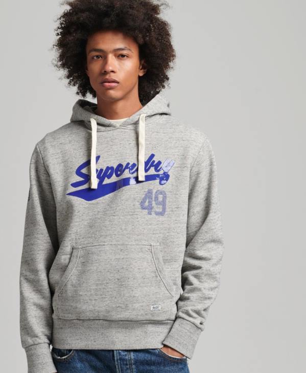 Superdry Hommes sweat à capuche avec inscription vintage Athletic City D64Z5178 vêtements gris