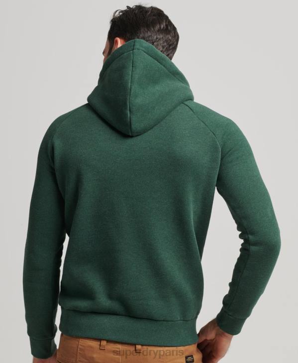 Superdry Hommes sweat à capuche avec logo et rayures sur les manches cali D64Z879 vêtements vert