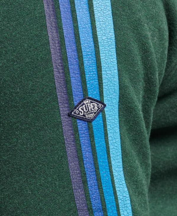 Superdry Hommes sweat à capuche avec logo et rayures sur les manches cali D64Z879 vêtements vert