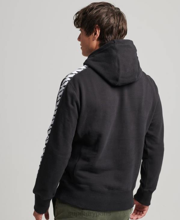 Superdry Hommes sweat à capuche à bande logo D64Z563 vêtements noir