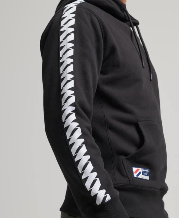 Superdry Hommes sweat à capuche à bande logo D64Z563 vêtements noir