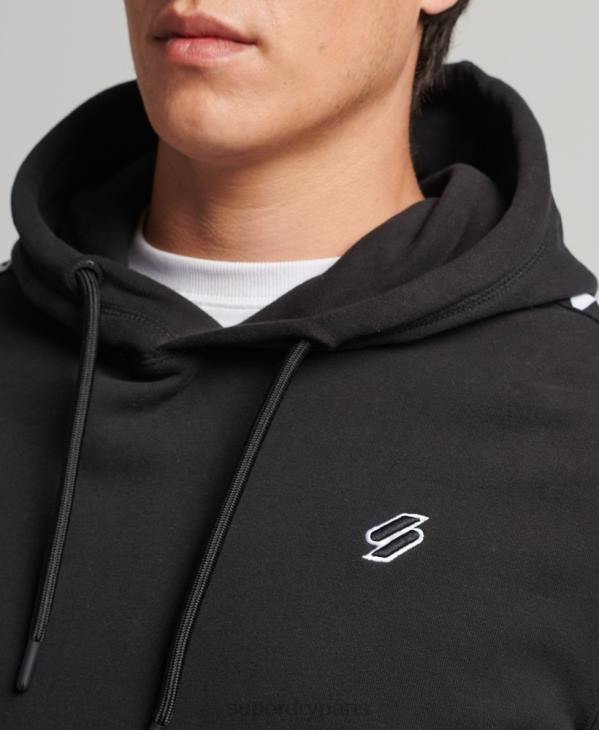 Superdry Hommes sweat à capuche à bande logo D64Z563 vêtements noir