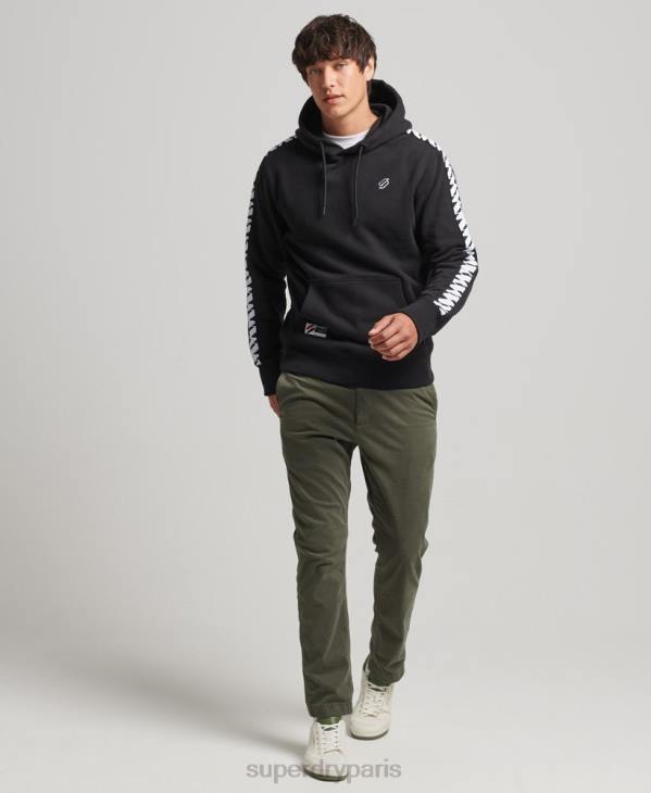 Superdry Hommes sweat à capuche à bande logo D64Z563 vêtements noir