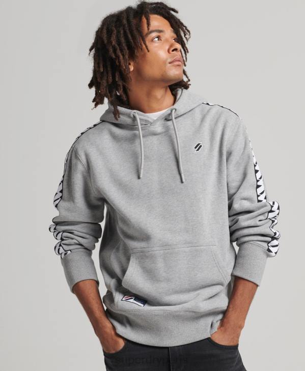 Superdry Hommes sweat à capuche à bande logo D64Z760 vêtements gris