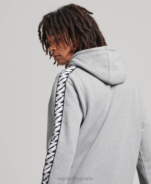 Superdry Hommes sweat à capuche à bande logo D64Z760 vêtements gris